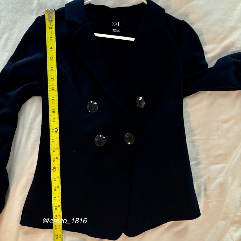 Forever 21 Navy Polyester Blazer, Size M